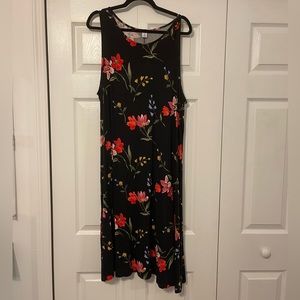 Old Navy black & floral swing dress
